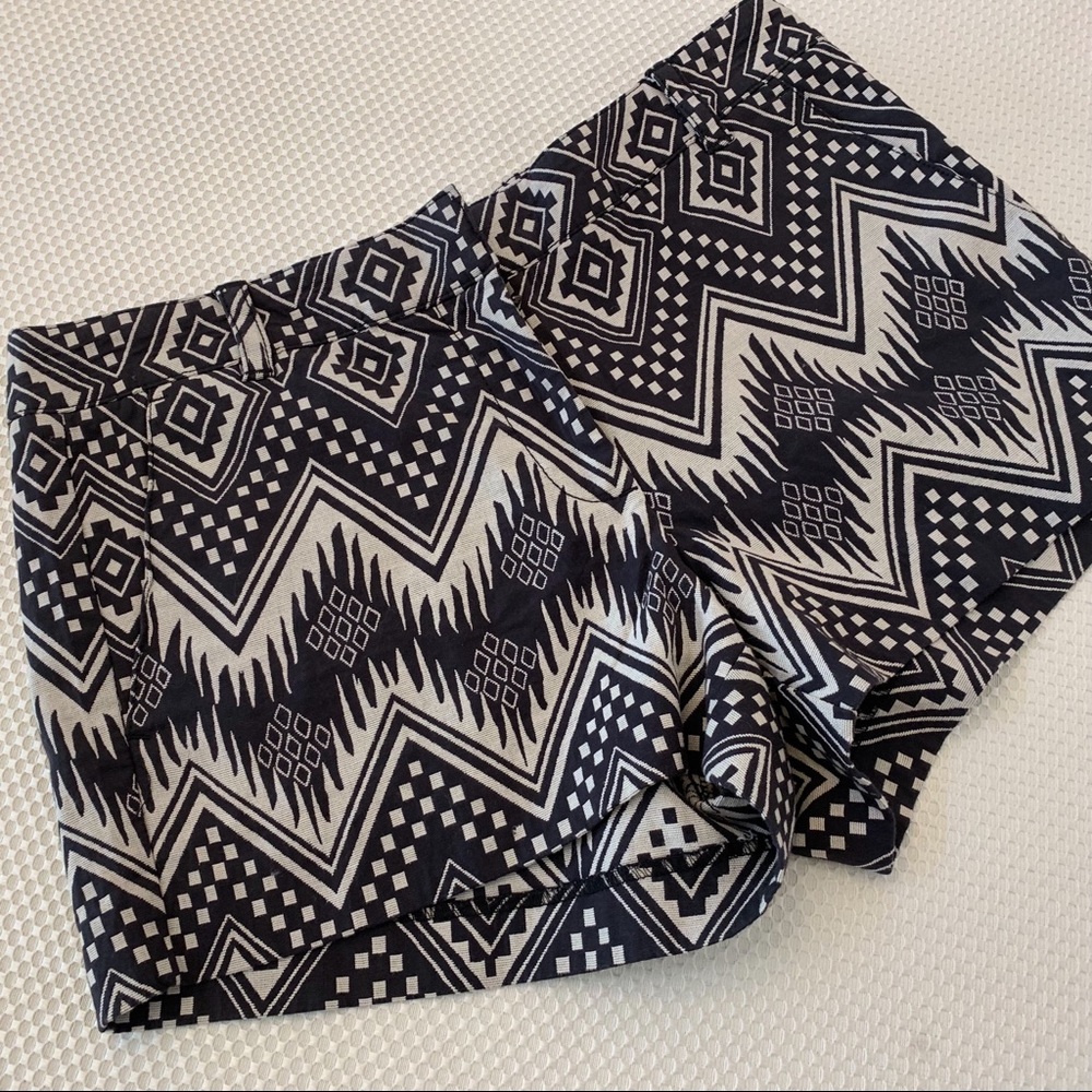 J. Crew Black White Aztec Print Shorts, NWOT - Picture 3 of 8